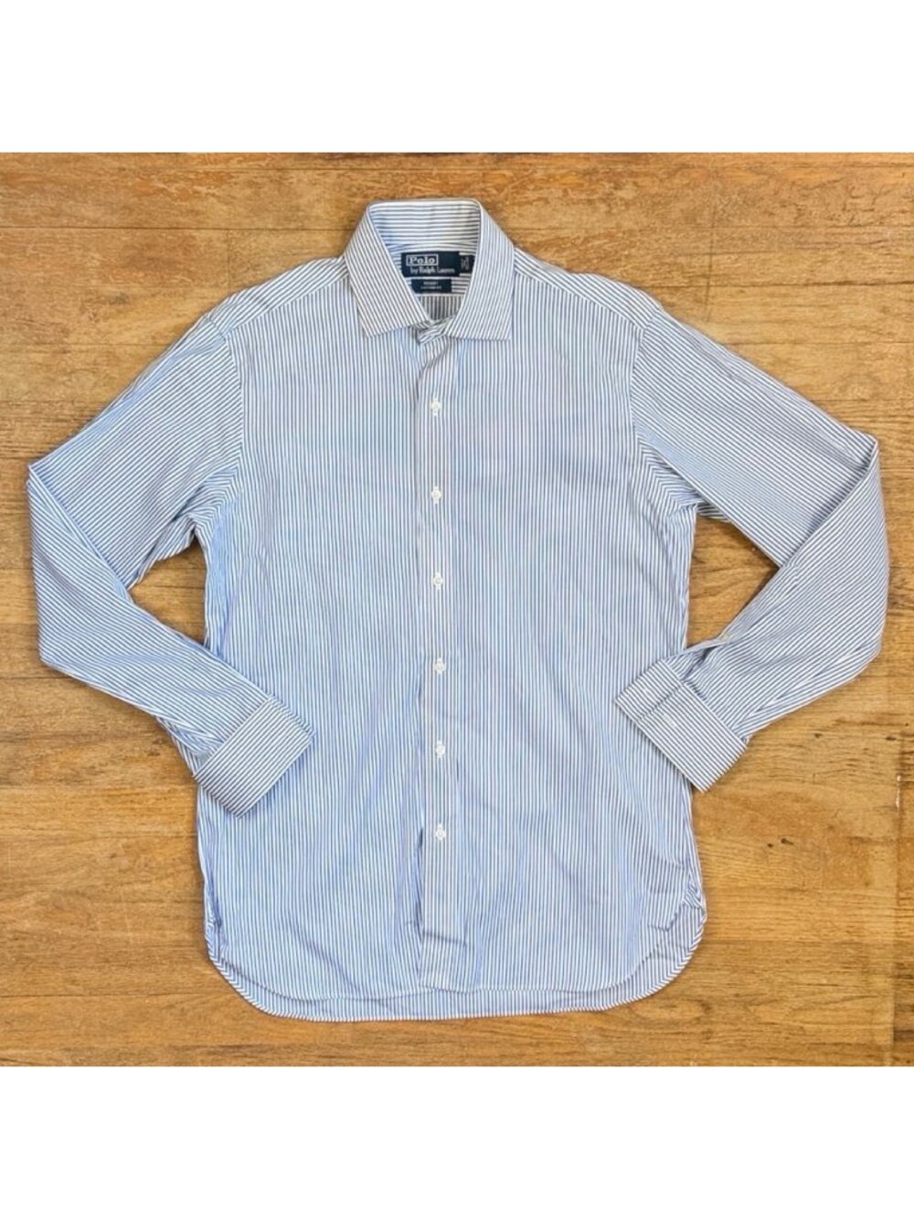 Vintage Mens Polo Ralph Lauren Striped French Cuff Shirt Size Medium (15.5/34)